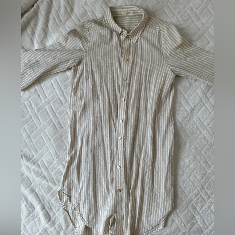 Eileen Fisher Linen Button Up Dress